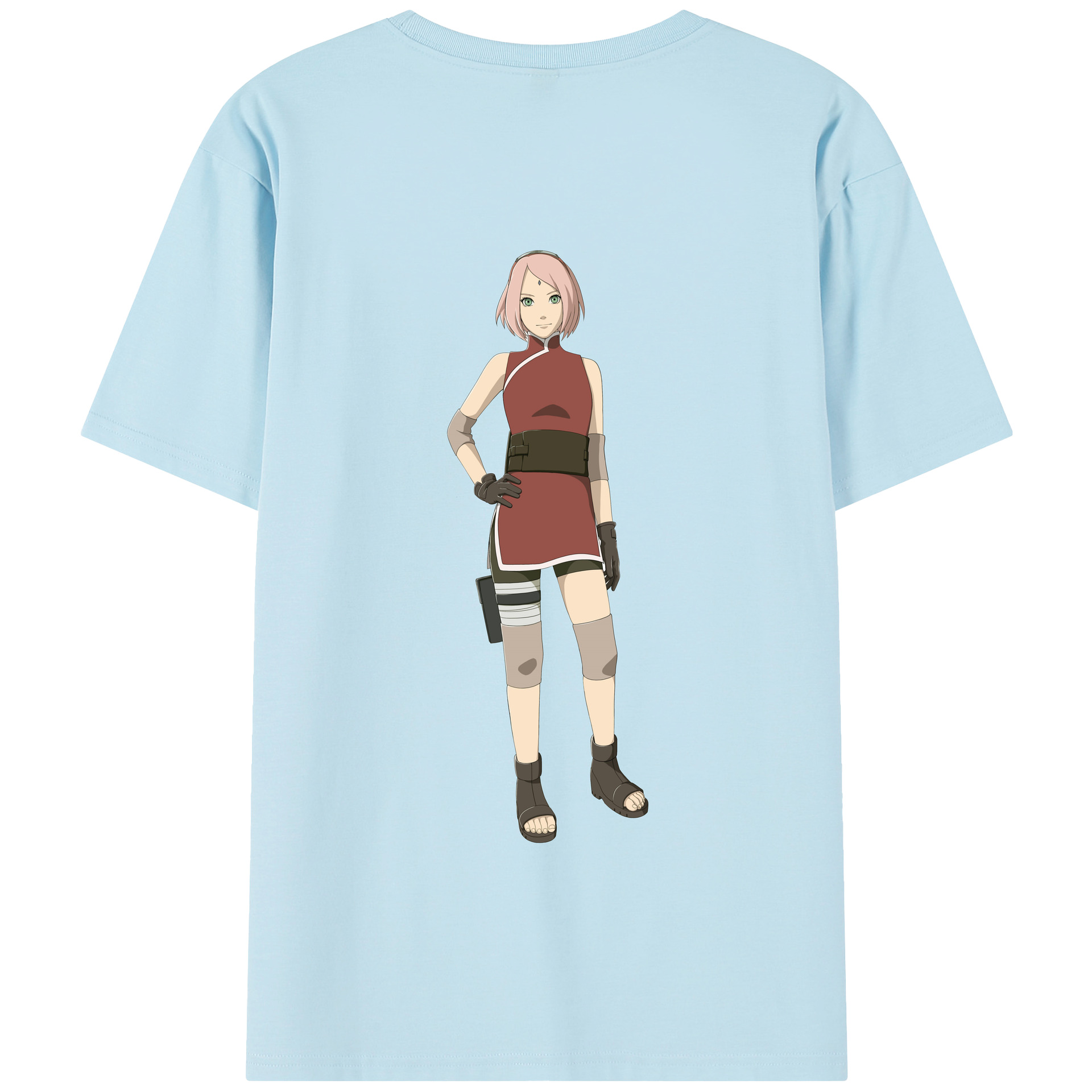 （画像用） NARUTO -ナルト- 春野サクラ Haruno Sakura 綿100％半袖Tシャツ（背面プリント）